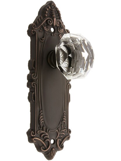 Largo Design Door Set with Diamond Crystal Knobs in Oil Rubbed Bronze.